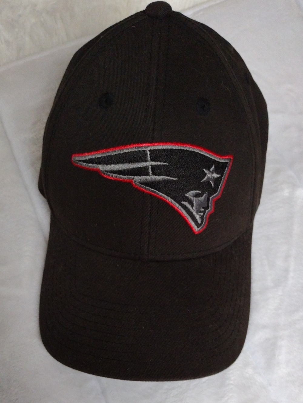 Black Baseball Cap with Embroidered Patriot Logo
